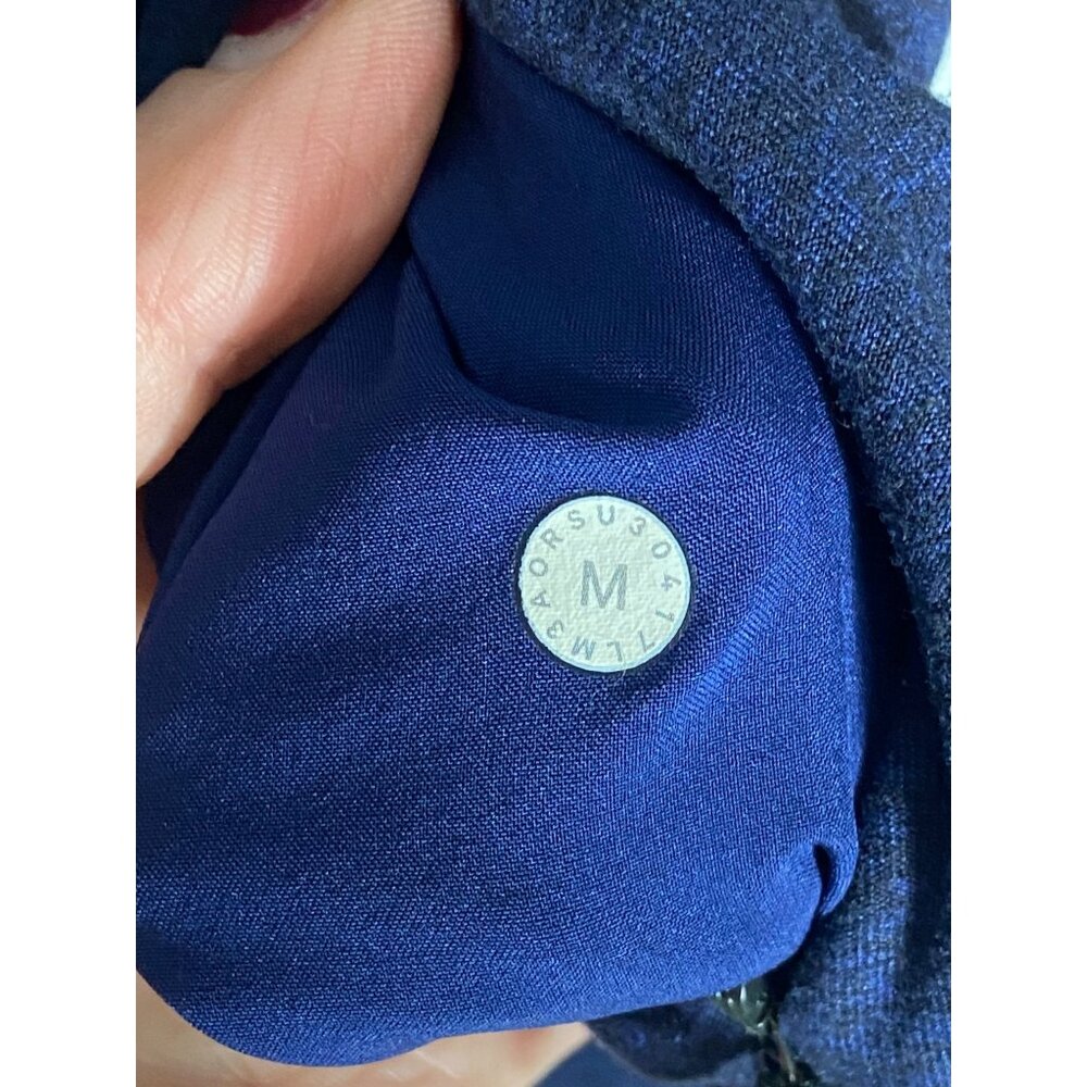 Lululemon Surge Warm 1/2 Zip Heathered Hero Blue Black-sz Medium - Picture 3 of 10